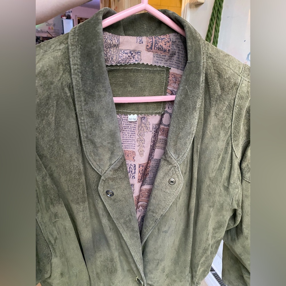 VTG Olive Suede Jacket medium